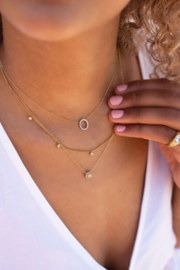 my jewellery ketting | Stras open rondje met steentjes goud