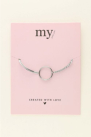 my jewellery armband | armband met steentje en cirkel zilver*