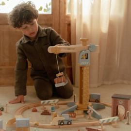 Little Dutch Houten hijskraan Treinbaan