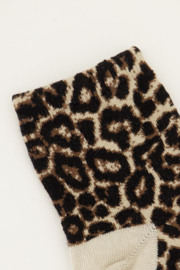 My Jewellery beige sokken met panterprint