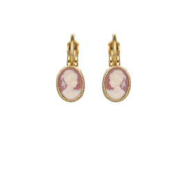 Camps & Camps oorbellen cameo coral dormeuses