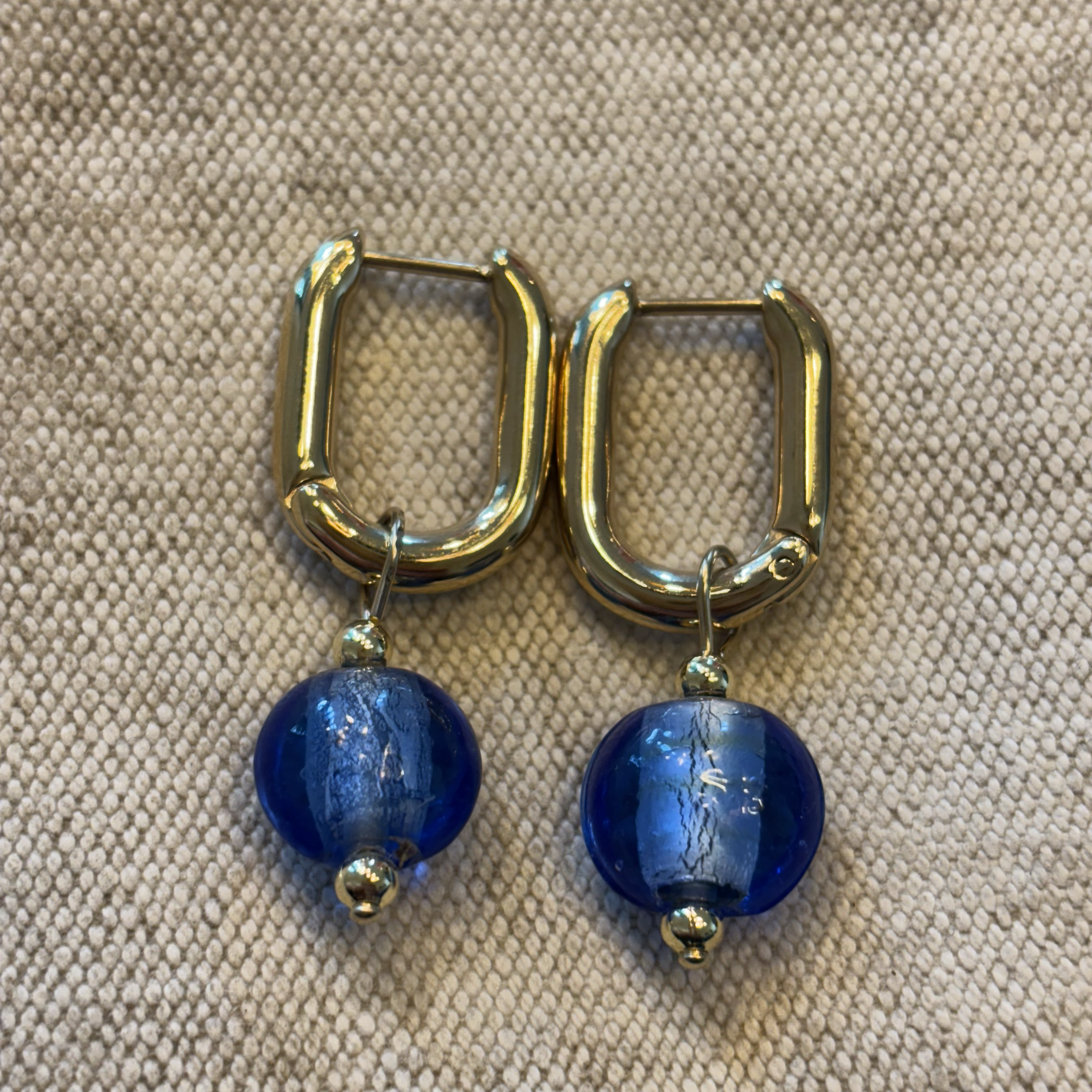 camps & camps oorbellen Glass blauw