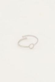 My Jewellery ring | verstelbare mix ring open cirkel zilver.*