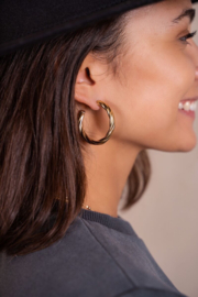 My Jewellery oorbellen chunky twist hoops goud