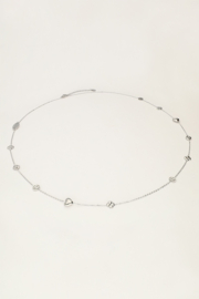 My Jewellery ketting lang met hartjes en klaver zilver