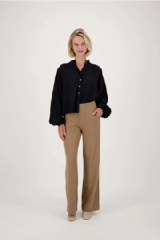 zusss broek met visgraat structuur beige