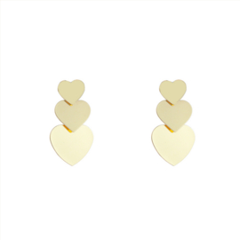 Go Dutch Label oorbellen 3 hearts - 14k