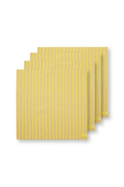 Pip Studio Set/4 Napkins Stripes Yellow 40x40cm