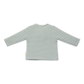 Little Dutch new born t-shirt lange mouw stone blue stripe