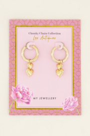 My jewellery oorbellen | goud dubbel hartje