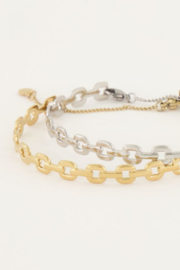 My Jewellery armband | mix bangle open schakel zilver
