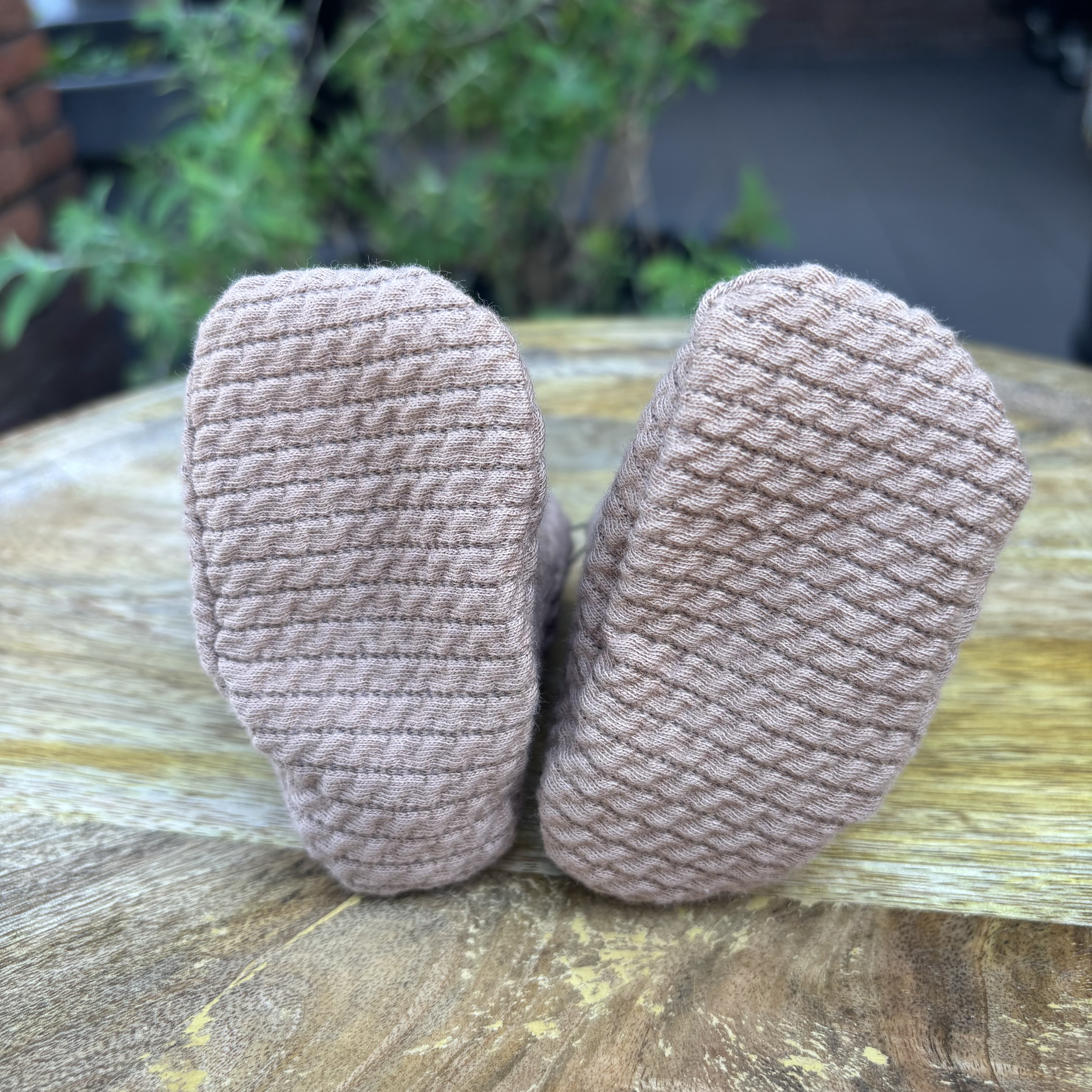 Petite Jenni mousseline slofjes cappuccino/cacao