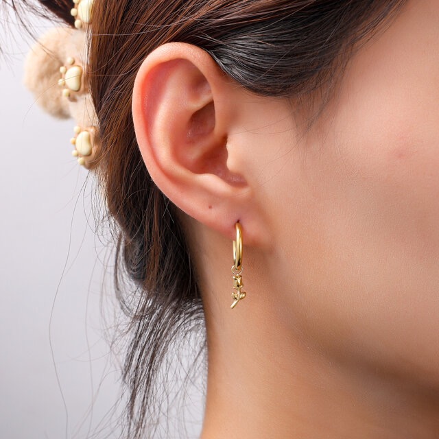 Go Dutch Label oorbel met hart en strass