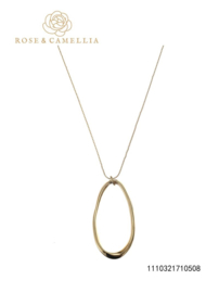 rose en camellia ketting ovaal