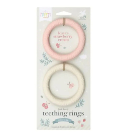 Little Lovely Company Siliconen bijtringen 2 pak | leaves roze
