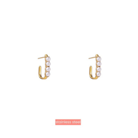 Go Dutch Label oorbellen Pearl Oval Hoop - 14K