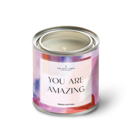 The Gift Label | Geurkaars in blik 'You are amazing' 310 gr