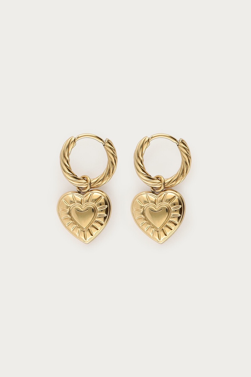 My Jewellery Mystic oorringen met gestreept hart