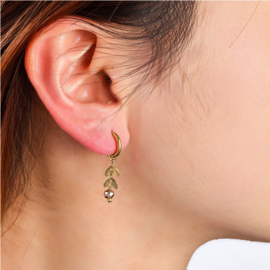 Go Dutch Label oorbellen fine leaves hoop - 14k + gold