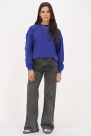 My jewellery Blauwe oversized sweater "Bonheur"