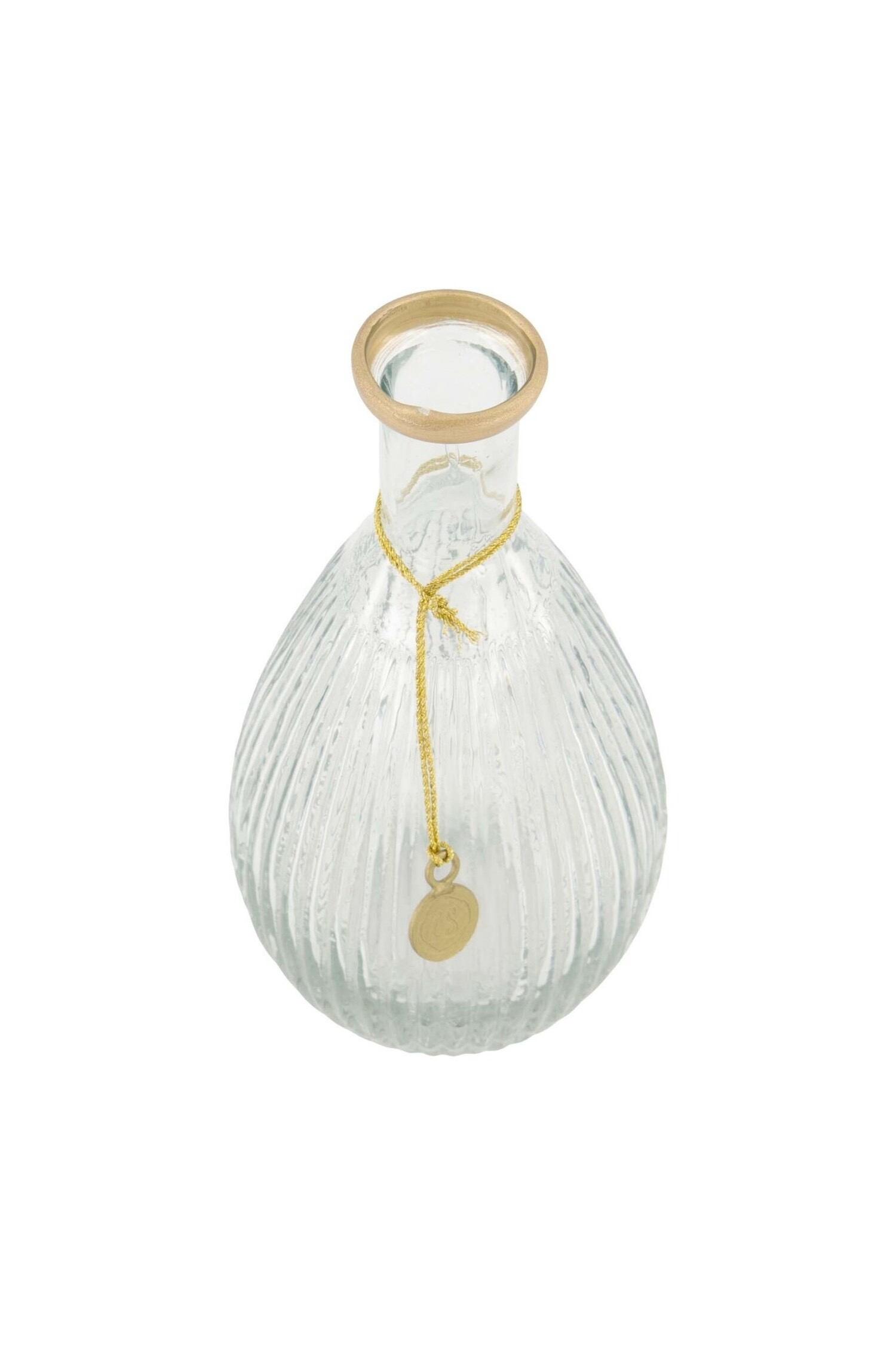 zusss vaasje glas ribbel 15 cm transparant