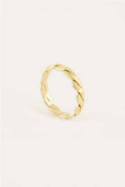 My jewellery ring | goud iconic ring gevlochten.*