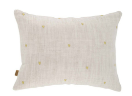 Zusss kussen lieverd 35x25cm peper en zout/goud