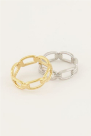 My jewellery ring | goud iconic ring met schakel.*