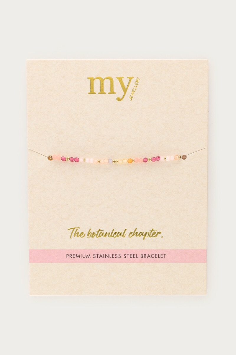 My Jewellery Botanical armband met roze kralen