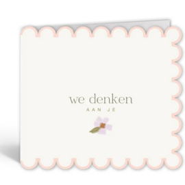 Studio Mie wenskaart geschulpt we denken aan je