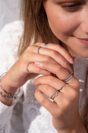 My Jewellery ring | verstelbare mix ring open cirkel zilver.*