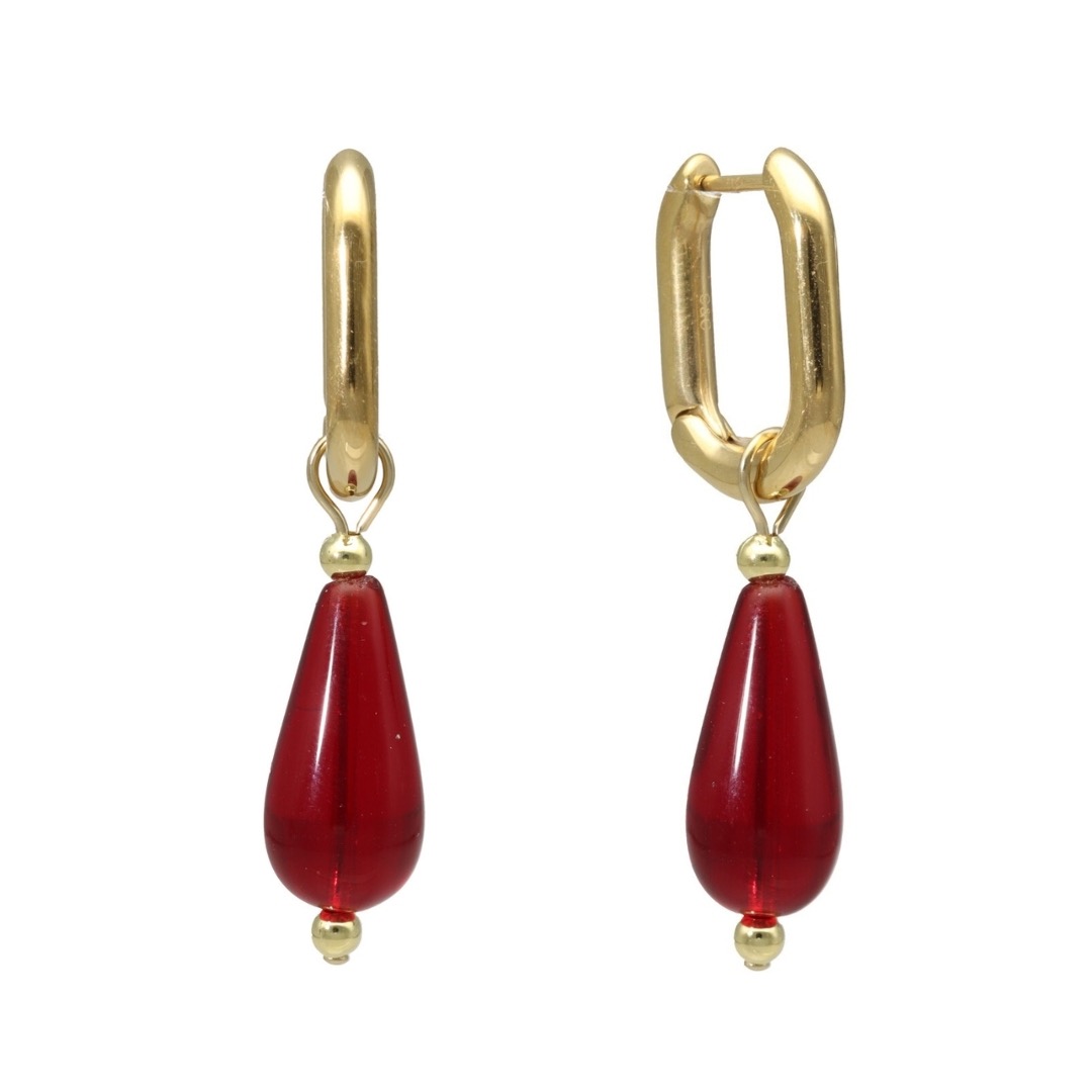 camps & camps oorbellen Glass Bead Siam