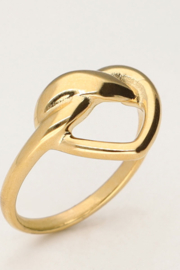 My Jewellery verstelbare ring met getwist hartje goud
