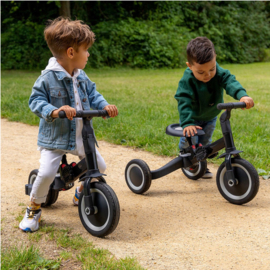 loopfiets 4 in 1 driewieler kaya | zwart/bruin