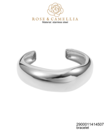 rose en camellia armband bangle breed zilver