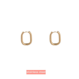 Go Dutch Label oorbellen oval hoop 3 x 22 mm goud