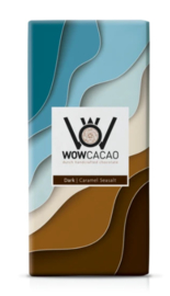 WOW cacao chocolade reep | caramel seasalt dark