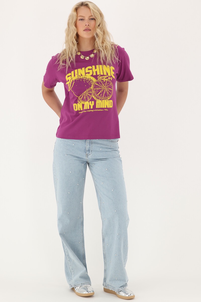 My Jewellery paars T-shirt "Sunshine on my mind"