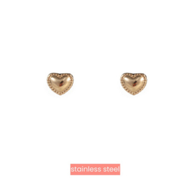 Go dutch label Oorbellen knopjes hart - 14K