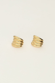 My Jewellery oorbellen | studs met 4 lijnen goud