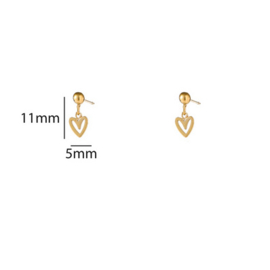 Go Dutch Label oorbellen heart stud - 14K