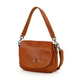 Bear Design Klein schoudertasje met flap 'Paloma' cognac