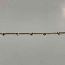 My jewellery armband 5 hartjes goud