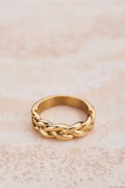 My jewellery ring | goud iconic ring met vlecht.