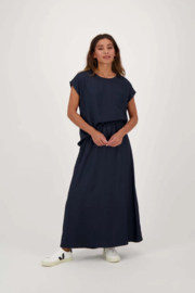 zusss satijnen twill rok donkerblauw