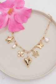 My Jewellery Schakelketting met multi bedels goud