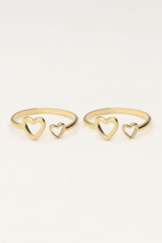 My jewellery Moeder & dochter hartjes ringen set