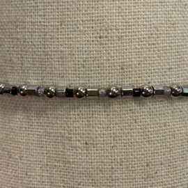 My jewellery stretch armband met kralen zilver