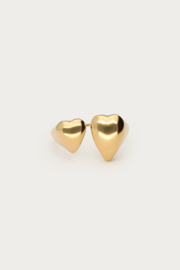 My jewellery Bold ring met twee hartjes goud verstelbaar
