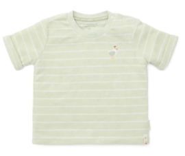 Little Dutch t-shirt korte mouw badstof farm green stripes